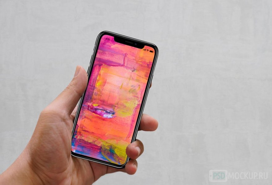 PSD-Мокап iPhone XS в руке