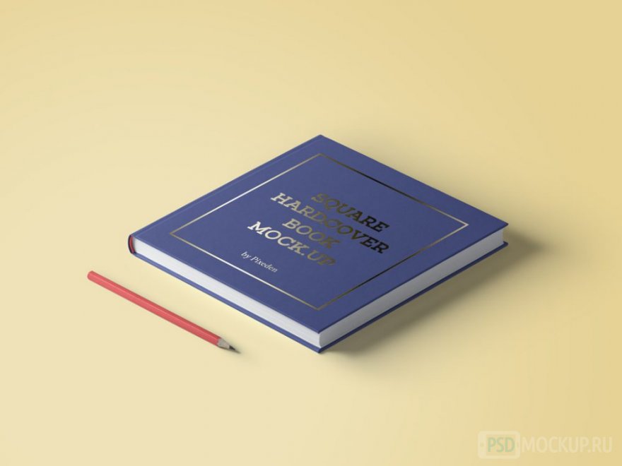 PSD-mockup книги и карандаша