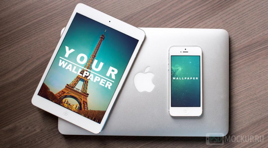 iPad & iPhone on a MacBook (mockup)