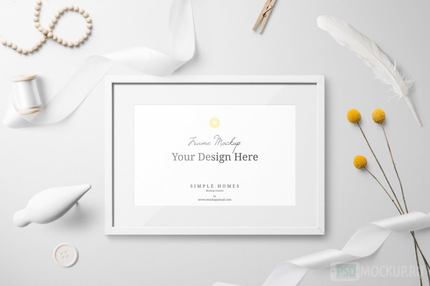 Free mockup белой рамки