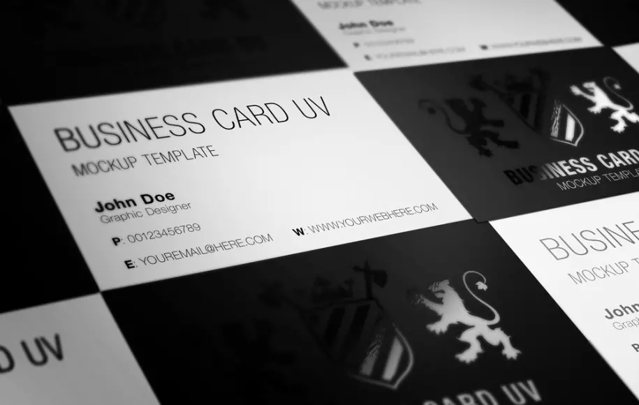 PSD мокап черных и белых визиток