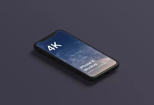 PSD-мокап черного iPhone X