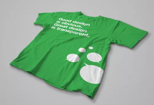PSD мокап зеленой футболки
