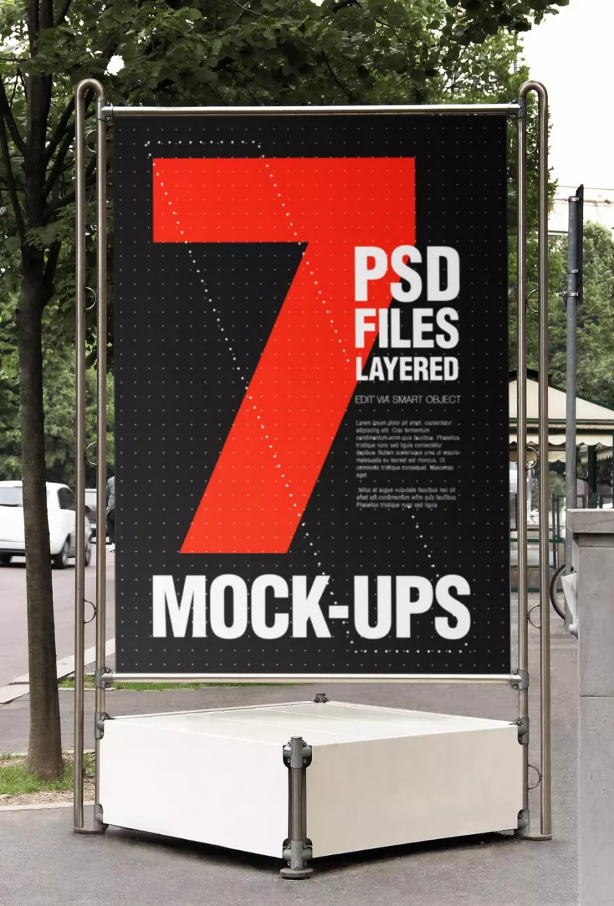 Скачать PSD мокап рекламного щита
