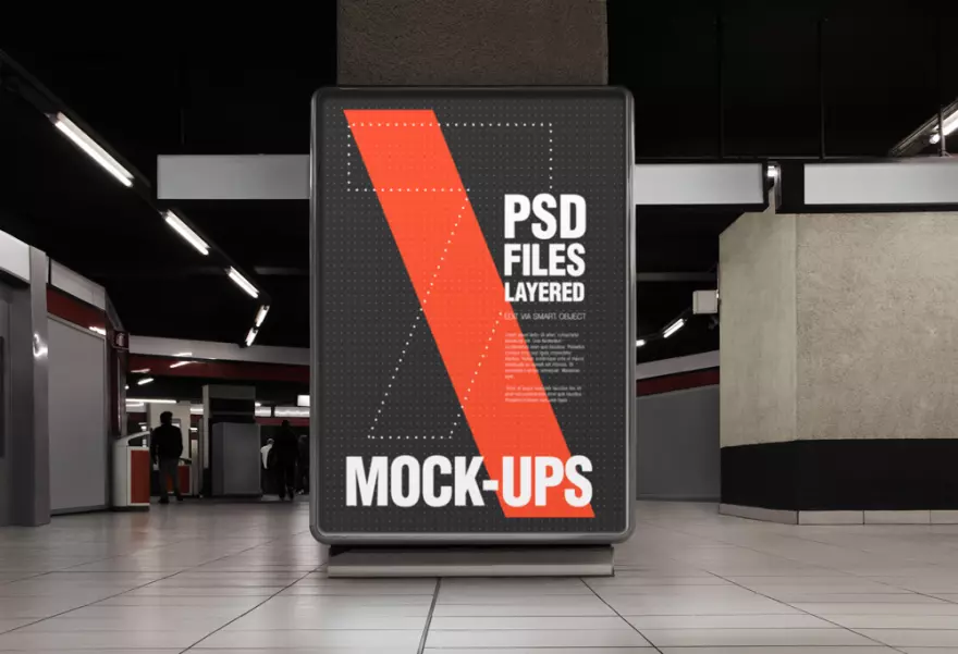 Скачать PSD мокап рекламы в холле