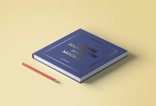 PSD-mockup книги и карандаша