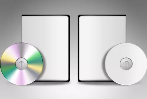 Мокап двух дисков с футлярами
