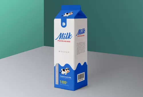 PSD мокап коробки молока