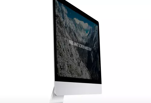 Мокап моноблока Apple серебристого iMac