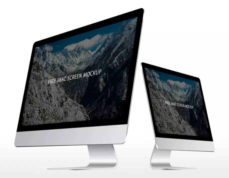 PSD mockup of two iMac