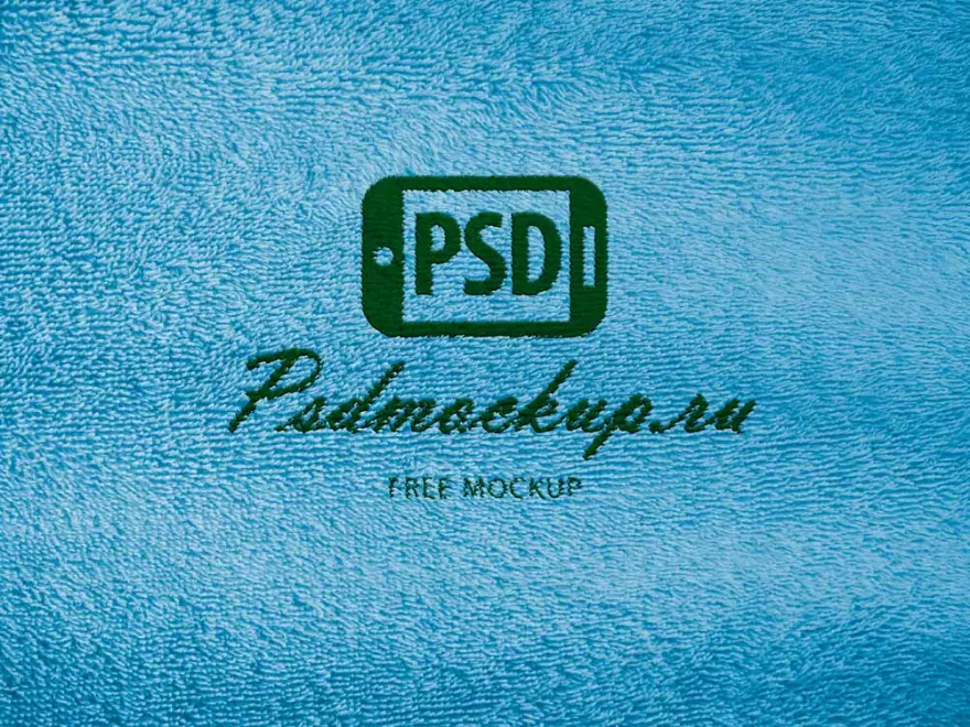 Скачать PSD мокап логотипа на полотенце