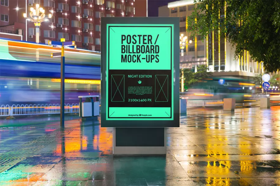 Mockup of advertising on the street