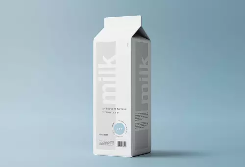 PSD мокап пачки молока