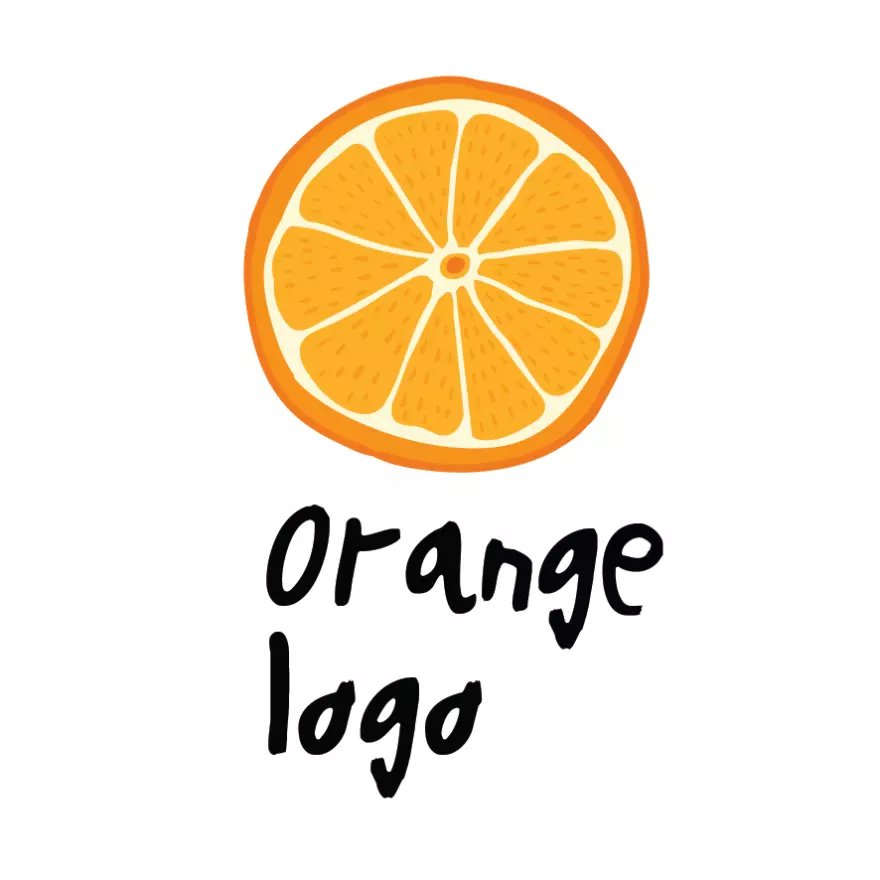 Скачать PSD шаблон лого с апельсином