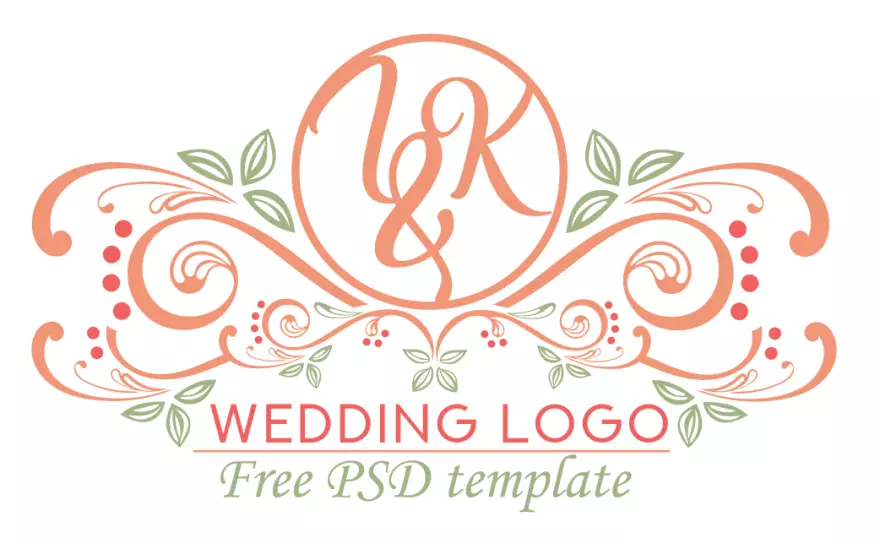 Скачать PSD макет свадебного логотипа