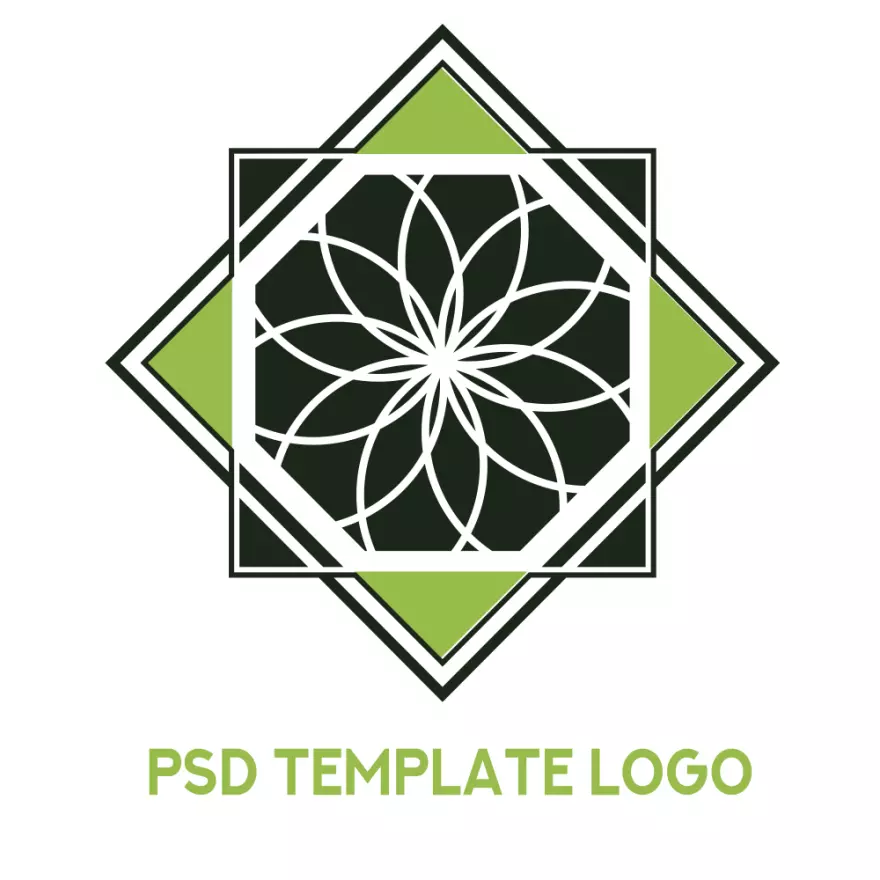 Скачать PSD макет зеленого логотипа