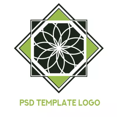 PSD макет зеленого логотипа