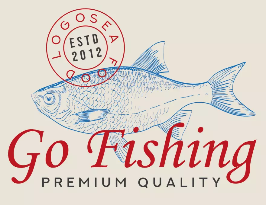 Скачать PSD макет лого с рыбой