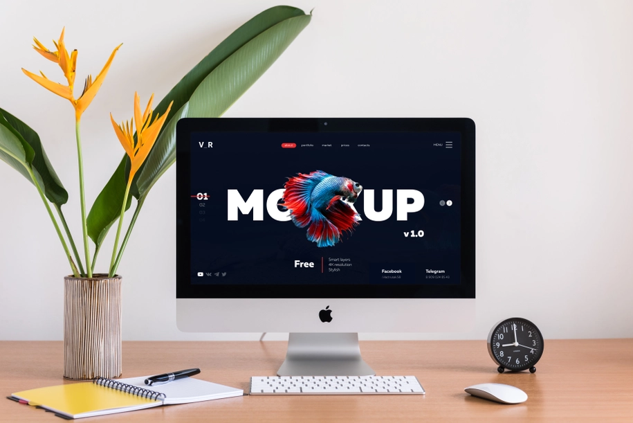 PSD мокап с iMac