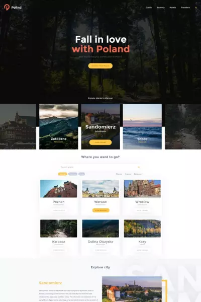 PSD макет туристического сайта